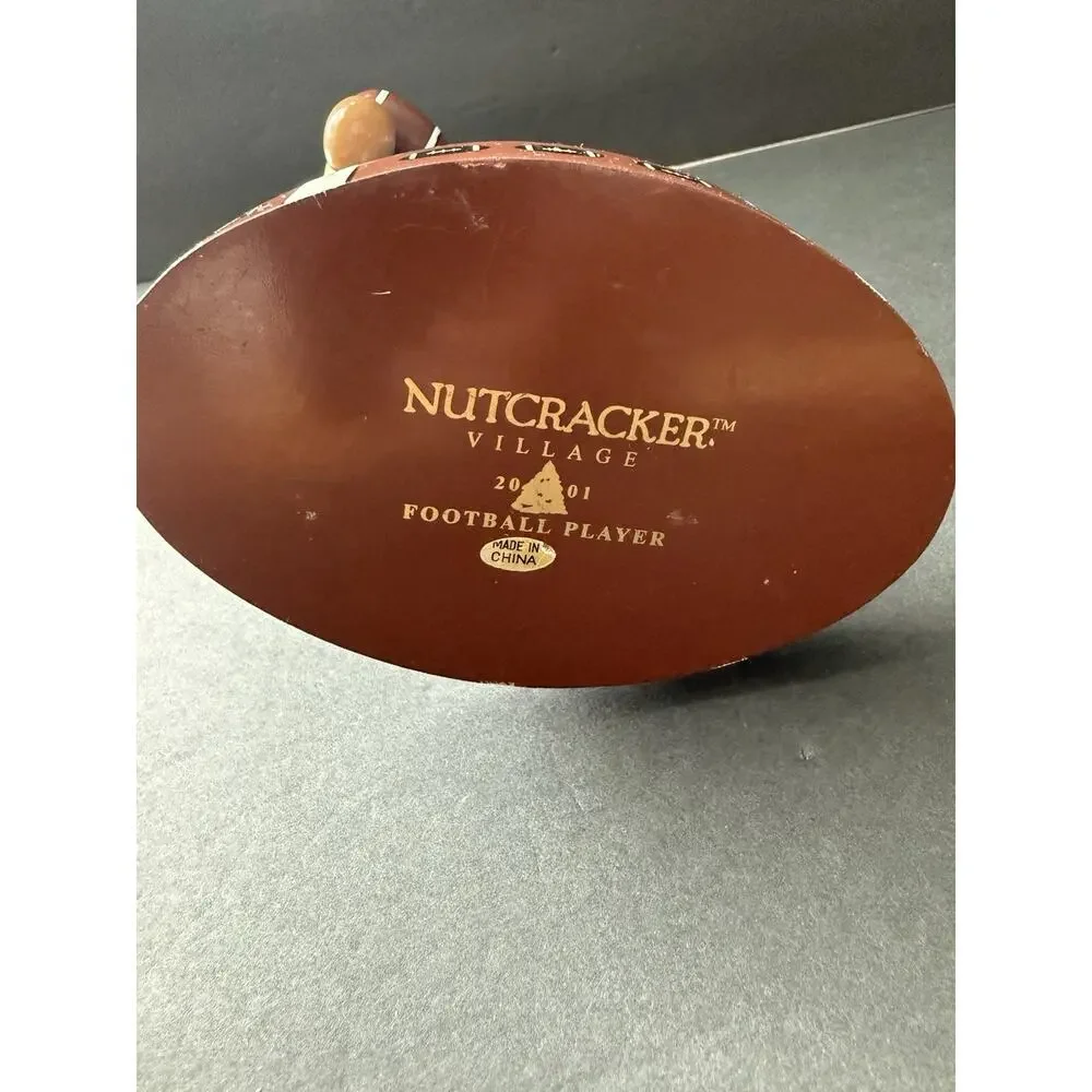 Nutcracker Village Blue Gold Football Player 2001 Sports Fan Academia Athletic